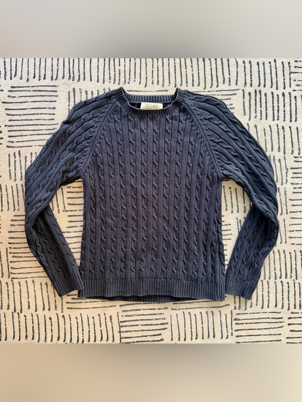 Cabela's Black Cable-Knit Crewneck Sweater